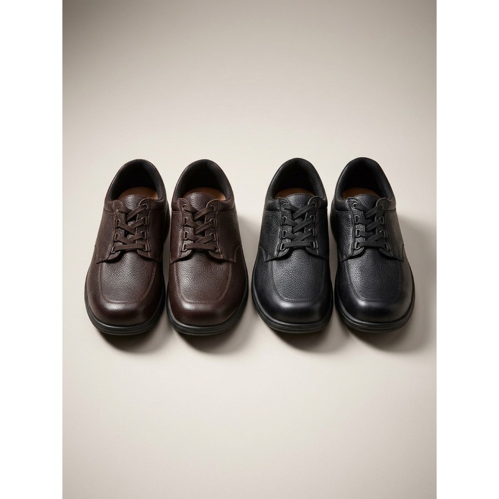 Orthofeet Avery Island 410 Men's 14 Set of 2 Black & Brown Leather Oxford Shoes